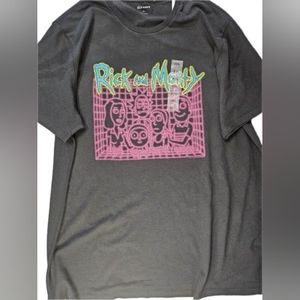 Rick And Morty Mens T-shirt‎ XXL Black Old Navy Casual Graphic Cartoon Tee NEW